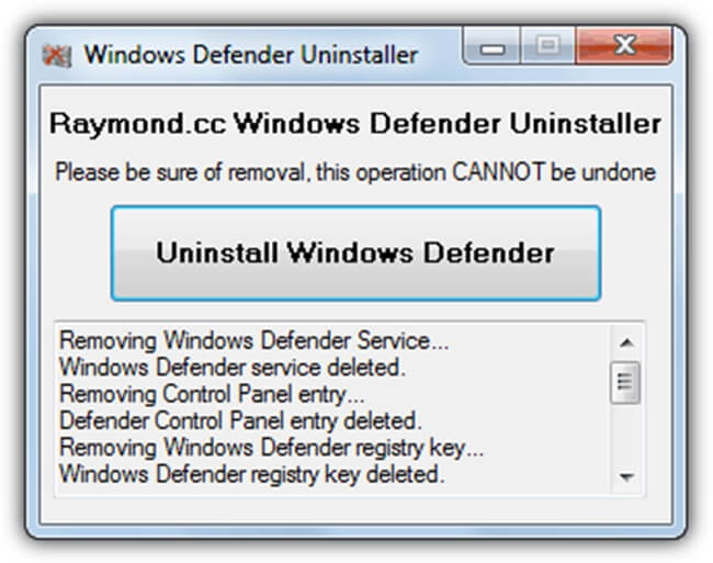 Loại bỏ Windows Defender